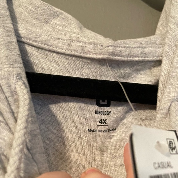 NWT Ideology Sz 4X Women’s Grey Whisper Lightweight Zip-up Hoodie Sweatshirt Top - Picture 7 of 12